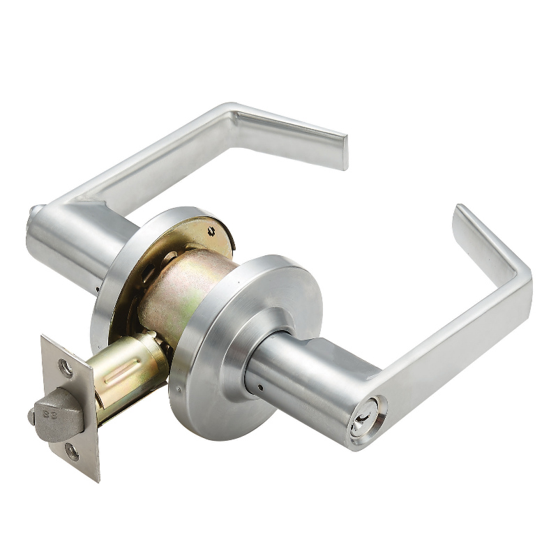 7205 Grade 2 Commercial Duty Office Deur geknepen hendel Lockset, Satin Chrome Finish