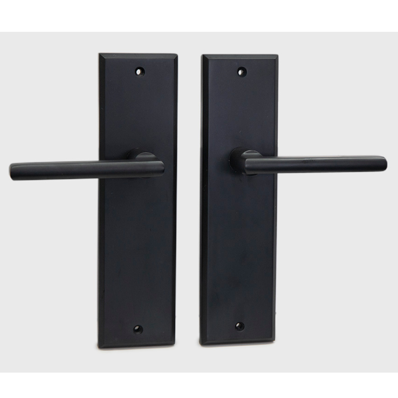6201 Lange plaat deur slot buisvormige hendel set, moderne hoogwaardige zinklegering handgreep sets voor voordeur en buitendeur