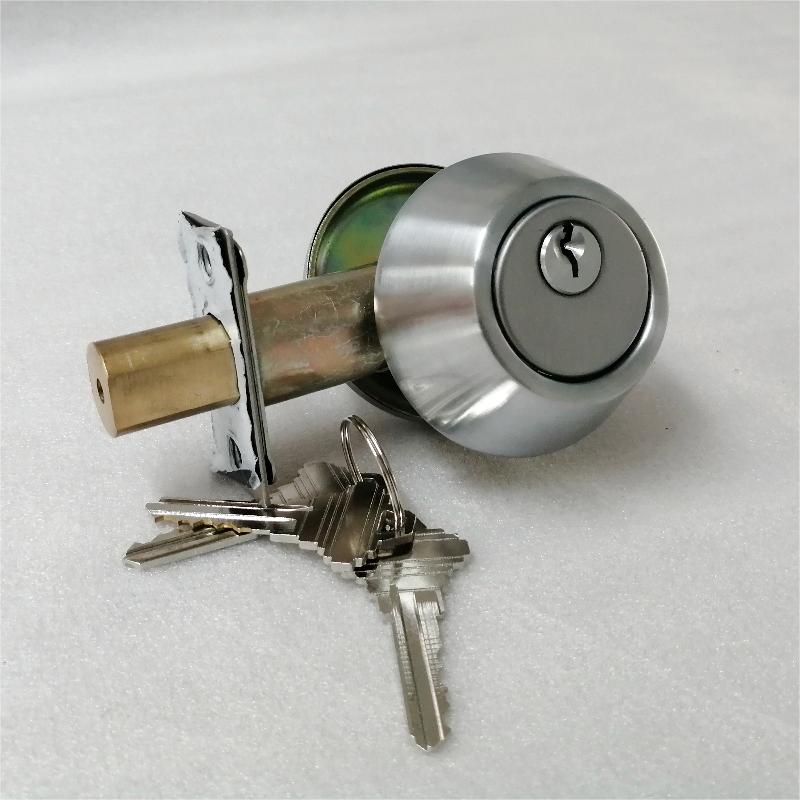 3502 zinklegering hoogwaardige single cilinder Deadbolt lock-satinnikkel, eigentijdse ronde dodebolt deurknop slot