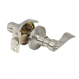 7306 privacydeur hefbomen satijnnikkel, klassieke golfstijl interieurdeur handvang sleutelloos voor slaapkamer badkamer