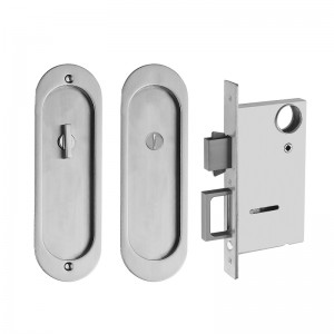1802 Privacy Pocket Door Deur STORTLOOD, GLIDING BARN Deursloten Onzichtbare deurklink voor houten zakdeurmeubels Hardware (Satin Nickel)